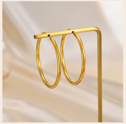 Minimalist Circle Hoop Earrings for Women