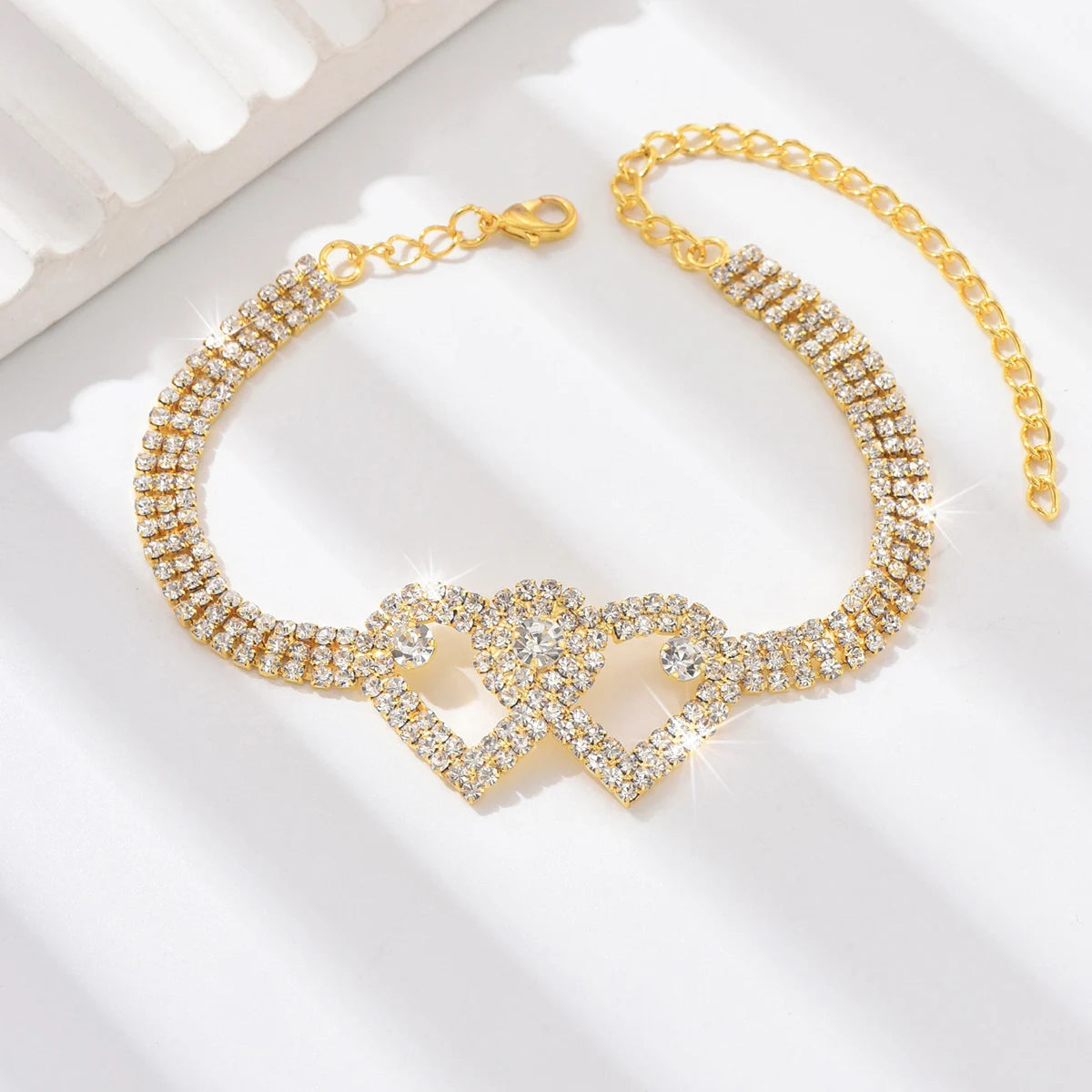 1 Women's Trendy Claw Chain Series Double Peach Heart
