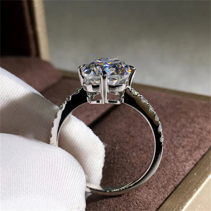 Original 3 Carats Moissanite Gemstone Real 14 K White Gold