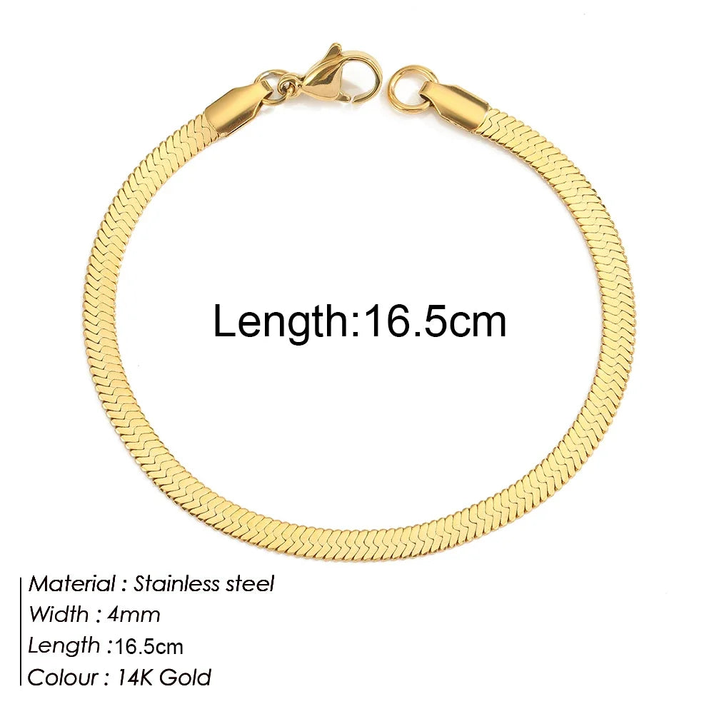 Gold Color Bracelet Stainless Steel Twist Cuban Chain Bracelet for Women