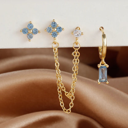 3PCS earrings Exquisite Stainless Steel