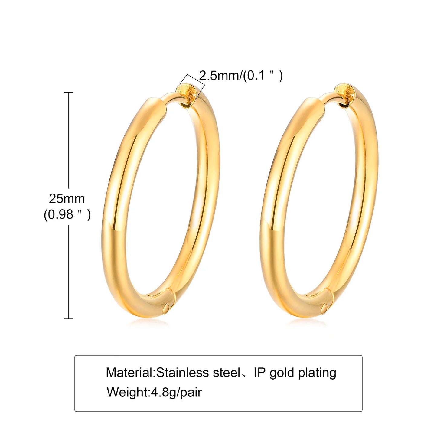Minimalist Circle Hoop Earrings for Women