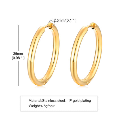 Minimalist Circle Hoop Earrings for Women