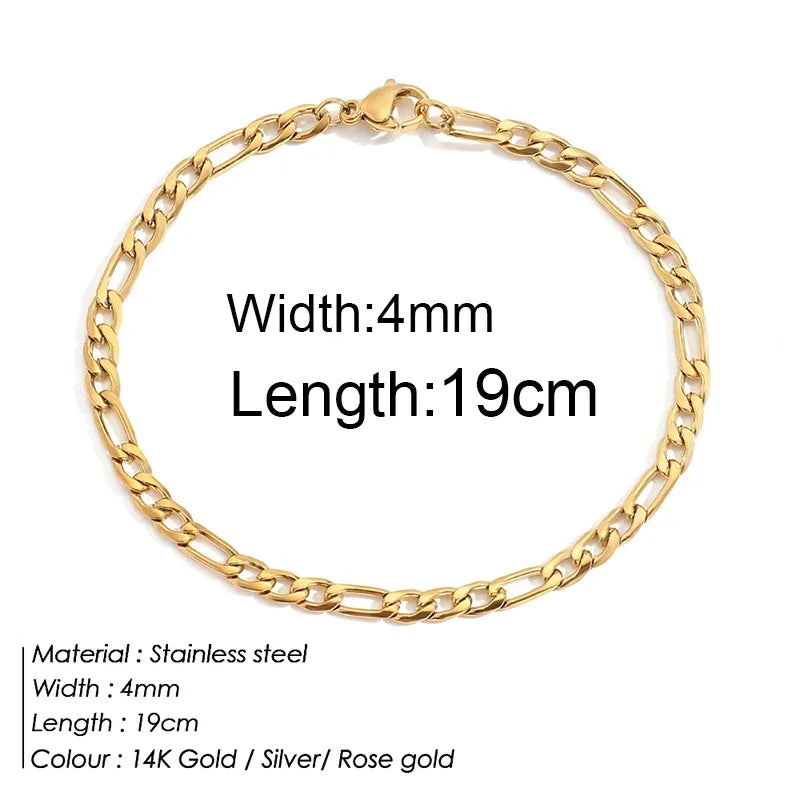 Gold Color Bracelet Stainless Steel Twist Cuban Chain Bracelet for Women