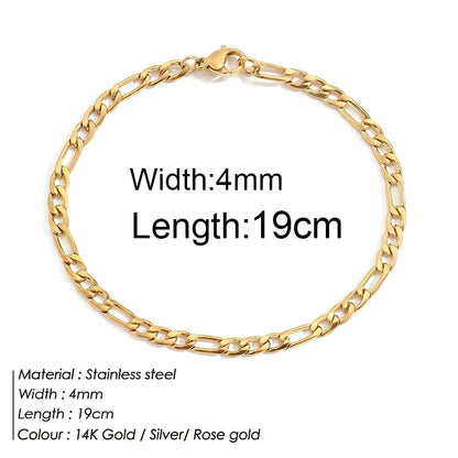 Gold Color Bracelet Stainless Steel Twist Cuban Chain Bracelet for Women