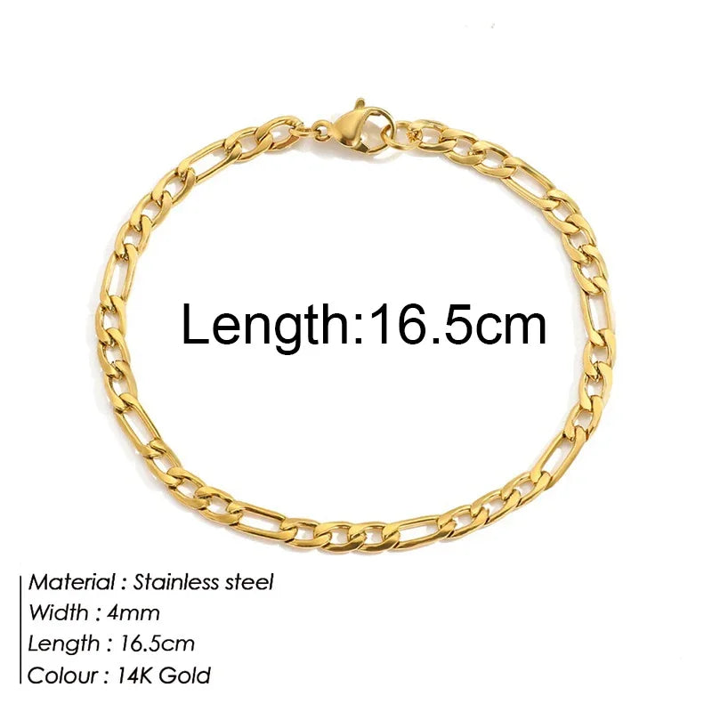 Gold Color Bracelet Stainless Steel Twist Cuban Chain Bracelet for Women