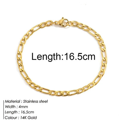 Gold Color Bracelet Stainless Steel Twist Cuban Chain Bracelet for Women