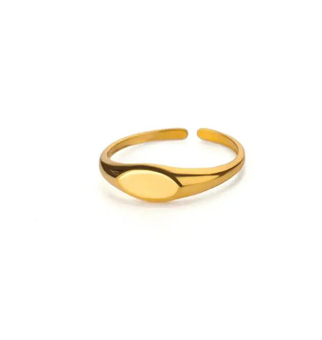 Minimalist Texture Stainless Steel Geometric Rings For Women Gold Color