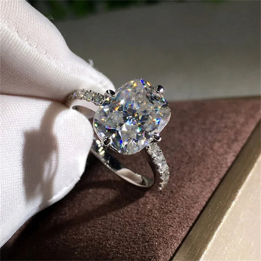 Original 3 Carats Moissanite Gemstone Real 14 K White Gold