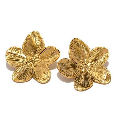 2PC Women's Fashion Trendy Stainless Steel Flower Earring