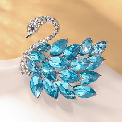 Elegant Crystal Swan Brooch for Women and Girls - Sparkling Rhinestone Animal Pin-804014