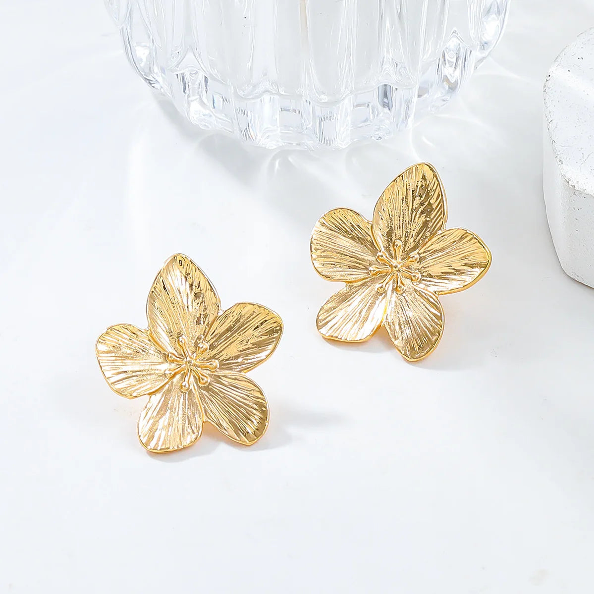 2PC Women's Fashion Trendy Stainless Steel Flower Earring