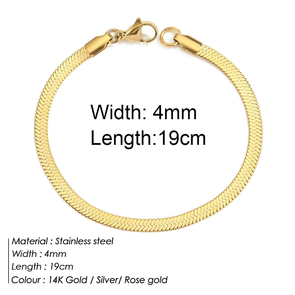 Gold Color Bracelet Stainless Steel Twist Cuban Chain Bracelet for Women