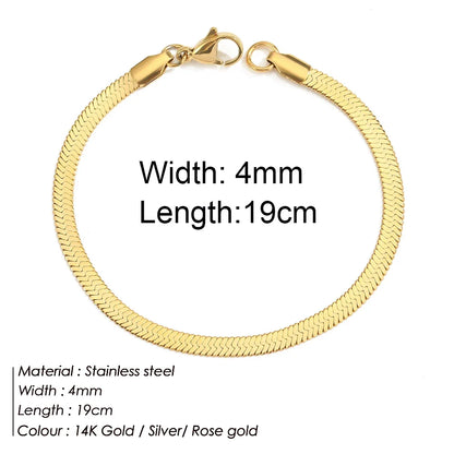 Gold Color Bracelet Stainless Steel Twist Cuban Chain Bracelet for Women
