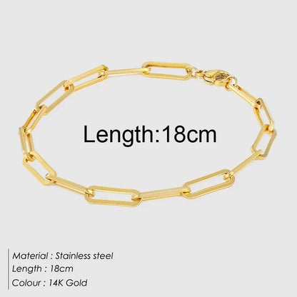 Gold Color Bracelet Stainless Steel Twist Cuban Chain Bracelet for Women