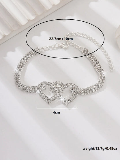 1 Women's Trendy Claw Chain Series Double Peach Heart