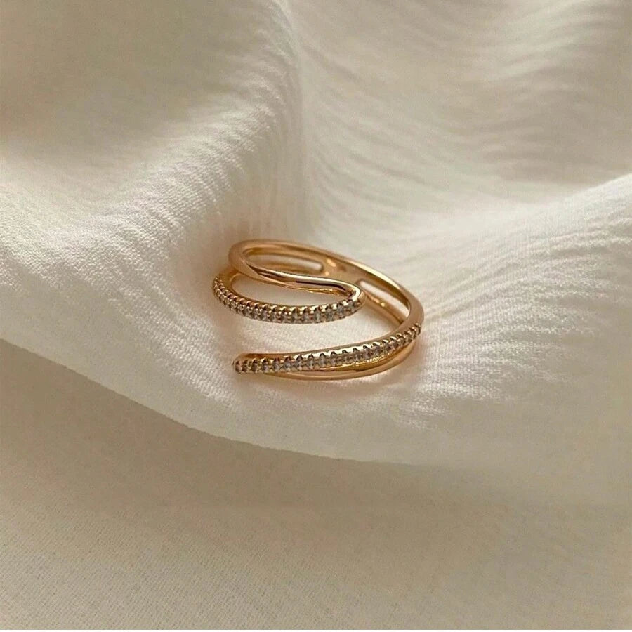 Stainless Steel 18 K Gold Plated Sun Rings for Women