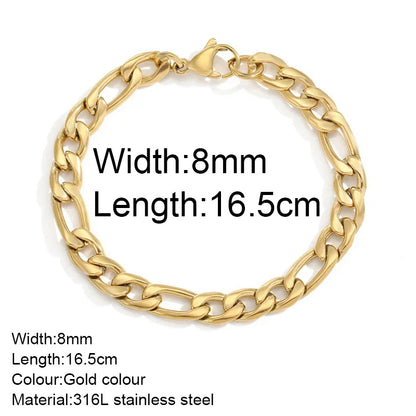 Gold Color Bracelet Stainless Steel Twist Cuban Chain Bracelet for Women